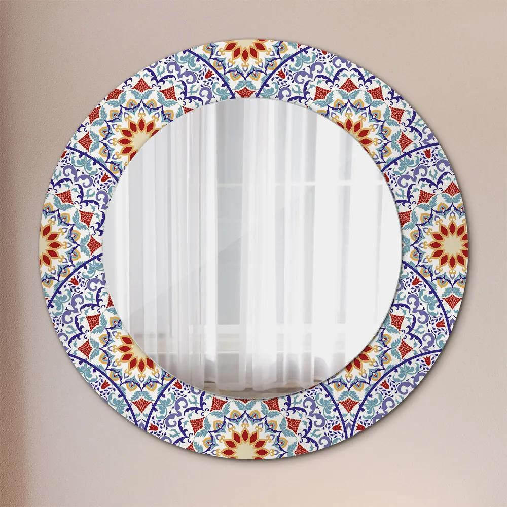 Okrúhle ozdobné zrkadlo Orientálne farebné zloženie fi 50 cm