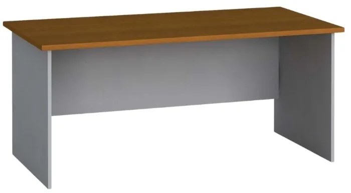 Kancelársky písací stôl PRIMO FLEXI, rovný 160x80 cm, sivá / čerešňa