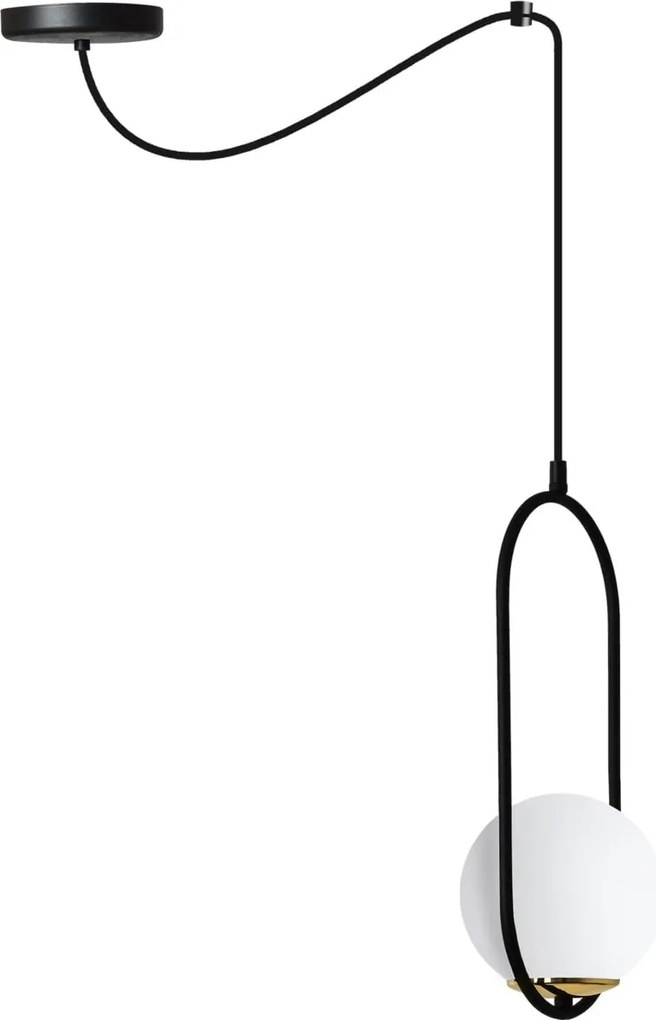 Závesné svietidlo Florence Spider, 1x biele sklenené tienidlo, b/g, U