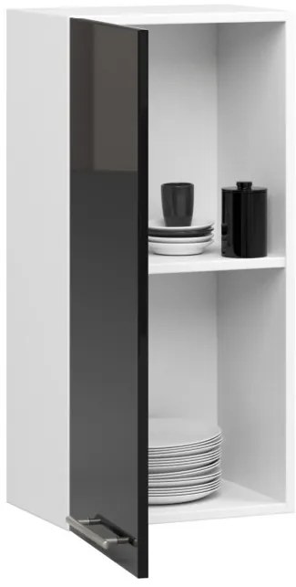 Horná kuchynská skrinka OLIWIA W 40 H720 biela / čierna, lesk