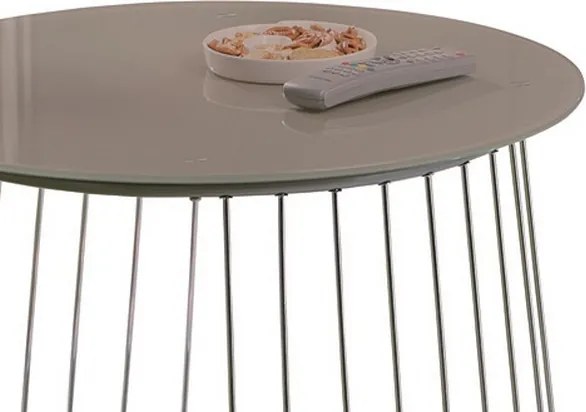 Konferenčný stolík Riva, kov/cappuccino sklo