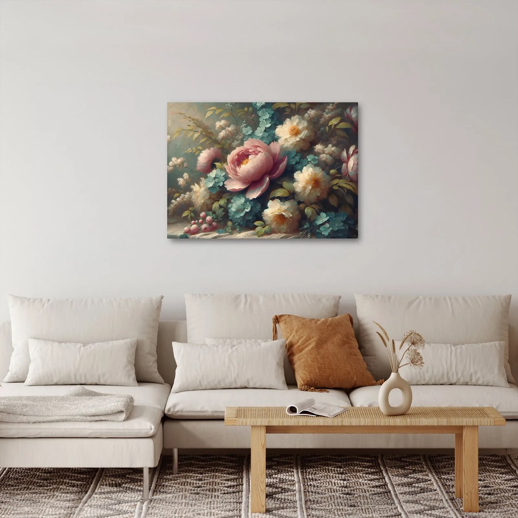 Obraz - Zátišie s kvetmi - maľba (70x50 cm)