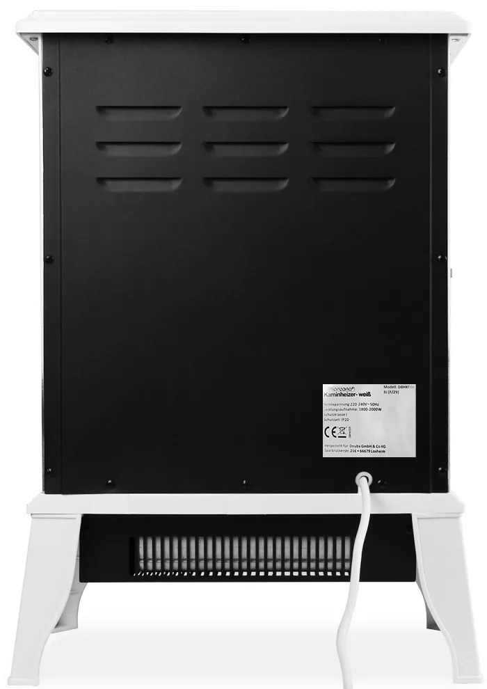 InternetovaZahrada - Elektrický krb s ohrevom 2000W - biely