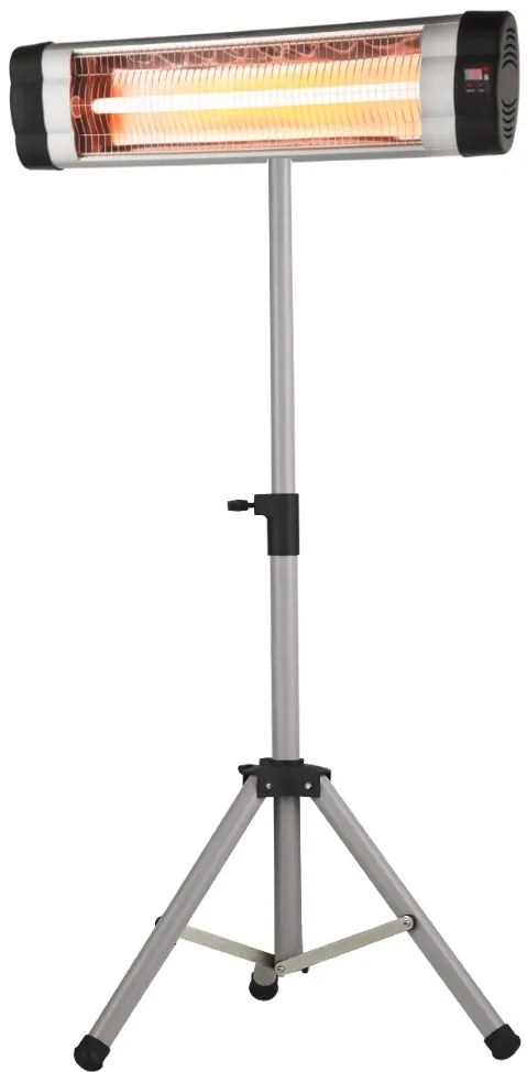 Infračervený vykurovací žiarič so stojanom BestBerg BBIH-2500S / 2000 W / čierna / strieborná