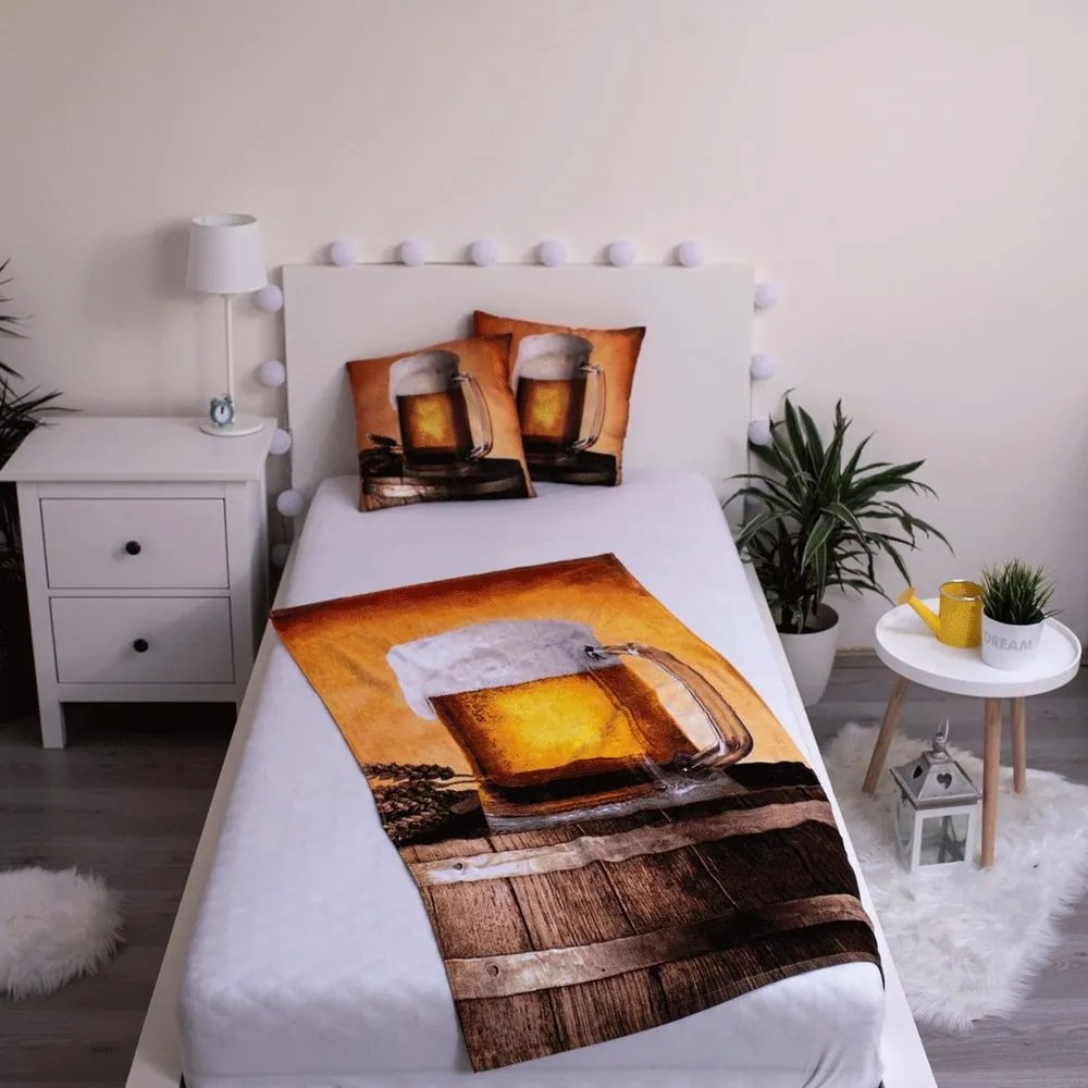 Jerry Fabrics Osuška s potlačou - Pivo | 70 x 140 cm