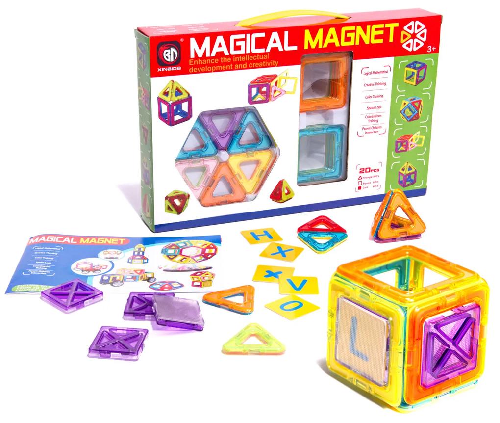 KIK Farebné magnetické bloky MAGICAL MAGNET 20 PUH