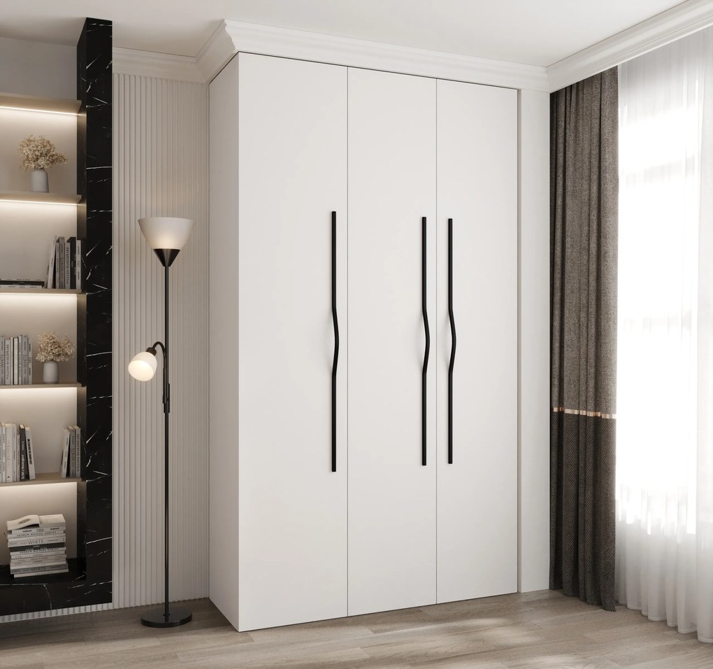 Šatníková skriňa 140 cm Carmela 40-2 (biela + čierna). Akcia -20%. Vlastná spoľahlivá doprava až k Vám domov. 1126561