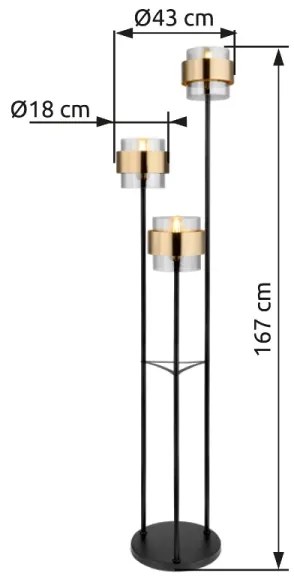 Globo 15560S - Stojacia lampa MILLEY 3xE27/60W/230V