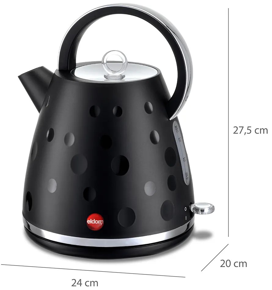 Bezdrôtová rýchlovarná kanvica ELDOM C245, čierna, 1,7 l