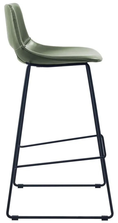 Kaki barová stolička z imitácie kože (výška sedadla 76 cm) Zahara – Kave Home