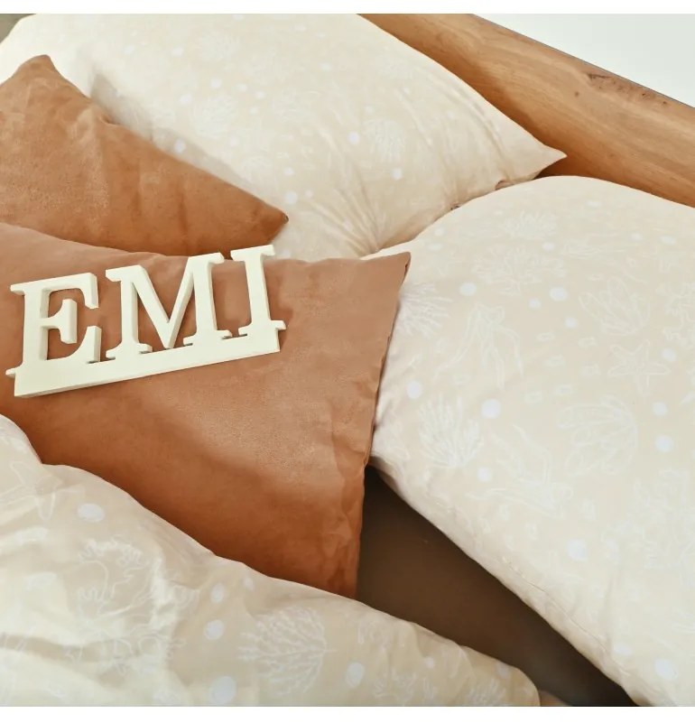 Obliečky bavlnené Sea krémové EMI, Štandardný set jednolôžko obsahuje 1x 140x200 + 1x 70x90