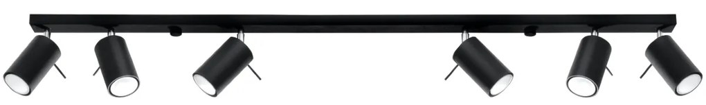 Bodové svietidlo Ring, 6x čierne kovové tienidlo, (možnosť polohovania)