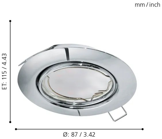 Eglo 94407 - SADA 3x LED Zapustené stropné svietidlo PENETO 3xGU10-LED/5W/230V