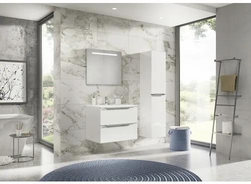 Kúpeľňový nábytkový set Pulse 120 cm s dvojitým umývadlom biela vysoko lesklá a zrkadlom s LED osvetlením 84727101