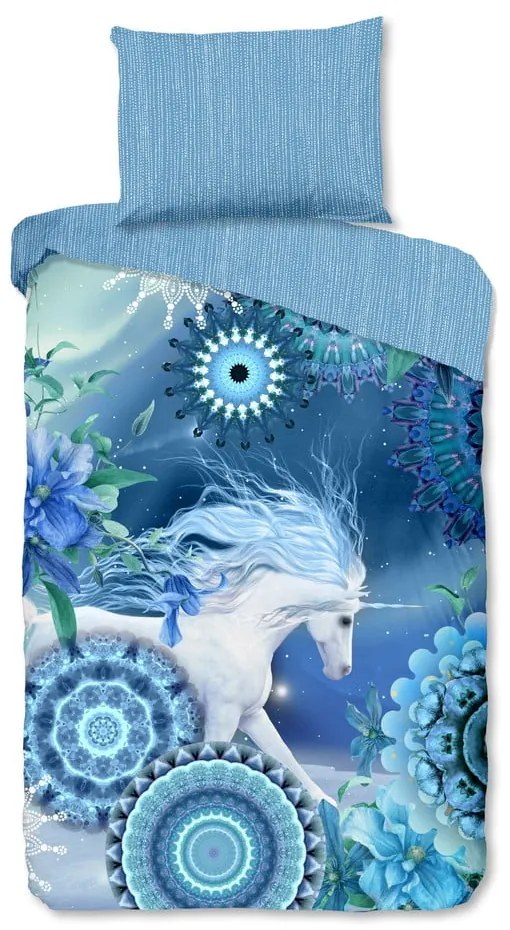 Modré flanelové obliečky na jednolôžko 140x200 cm Lumi – HIP