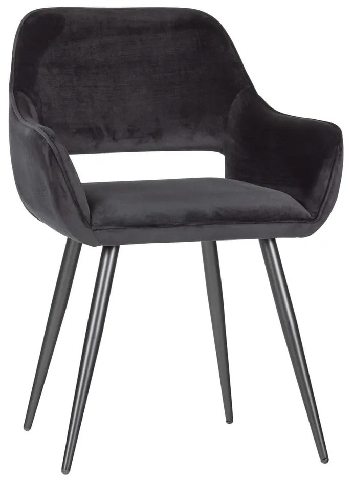 Čierne čalúnené jedálenské kreslá v súprave s podrúčkami 2 ks Jelle – WOOOD