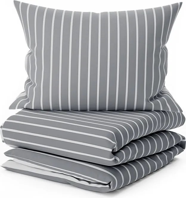 Povlečení z Renforcé bavlny CAPRIVI šedé knoflík Rozmer obliečky: 70 x 90 cm | 140 x 220 cm