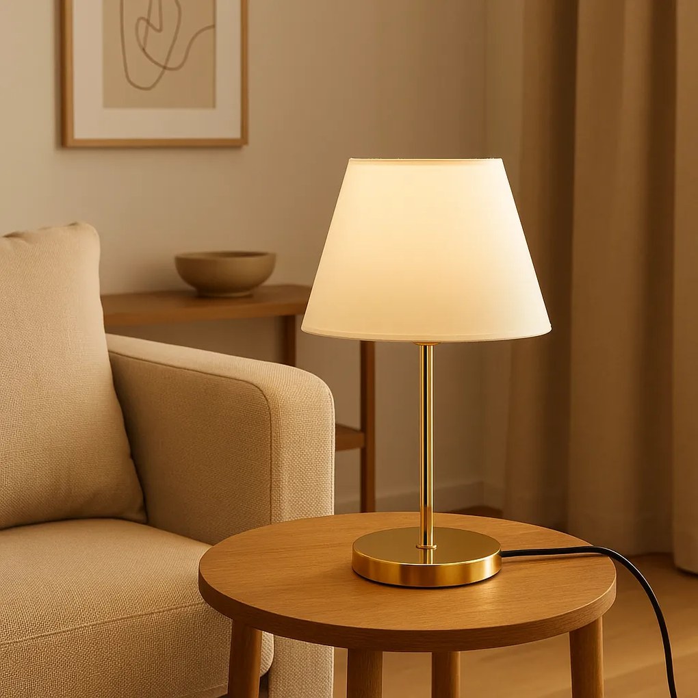 Stolná lampa Shade II biela/zlatá