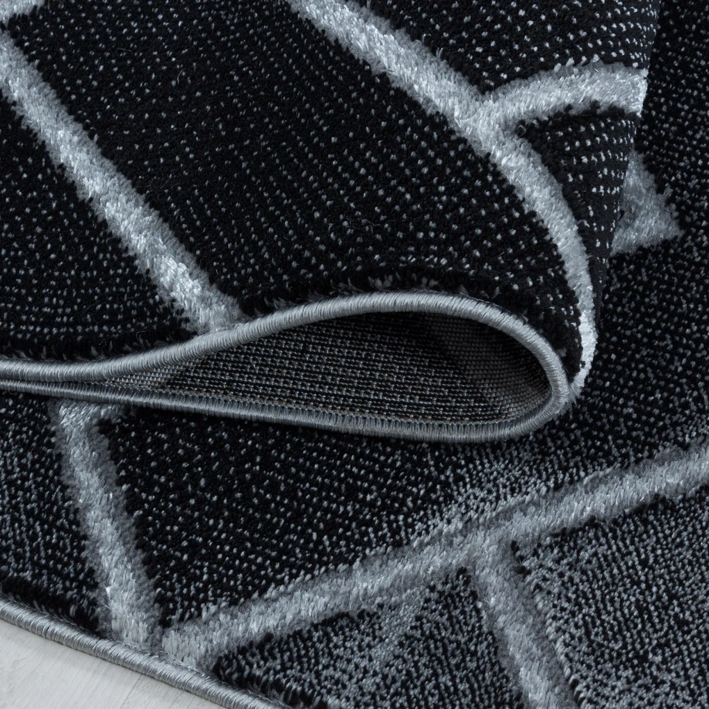 Ayyildiz, Kusový koberec Naxos 3814 silver, 120x170, čierna, kancelária