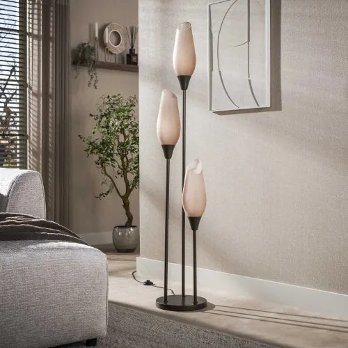 Stojaca lampa 76-90F Cocoon 3L Brown frosted glass  - Komfort-nábytok