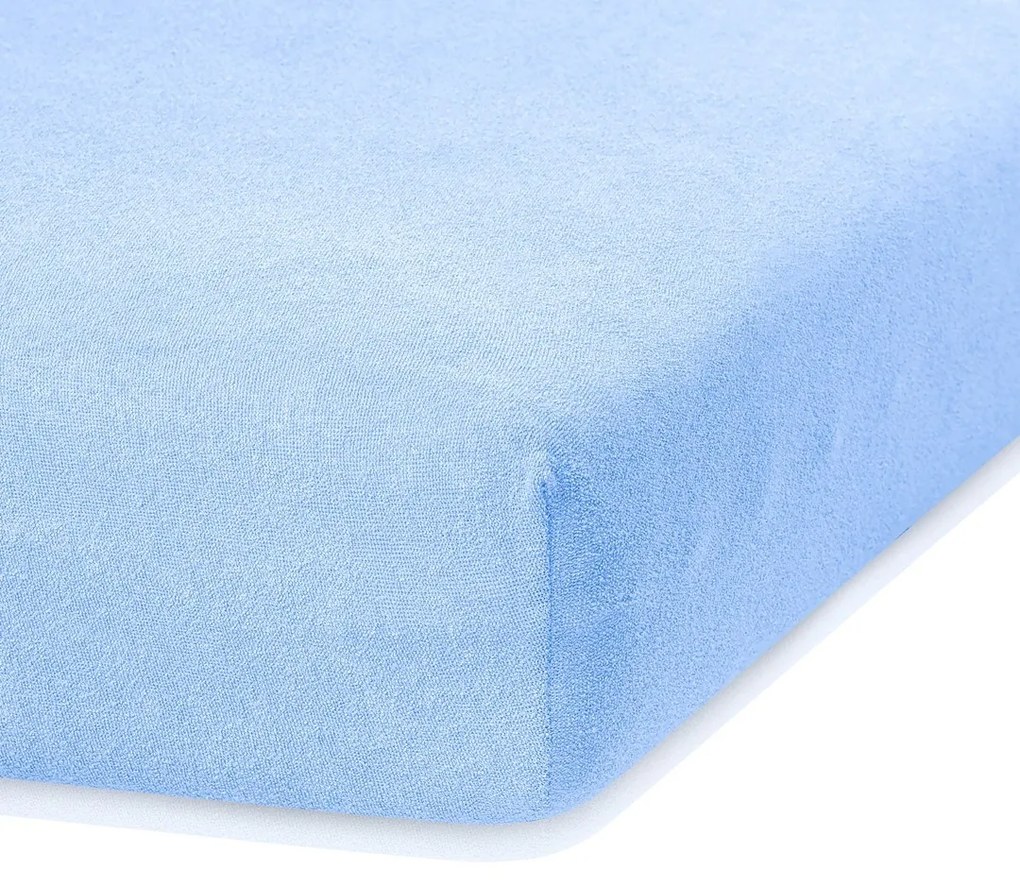 Froté prestieradlo s gumou AmeliaHome Ruby svetlomodré