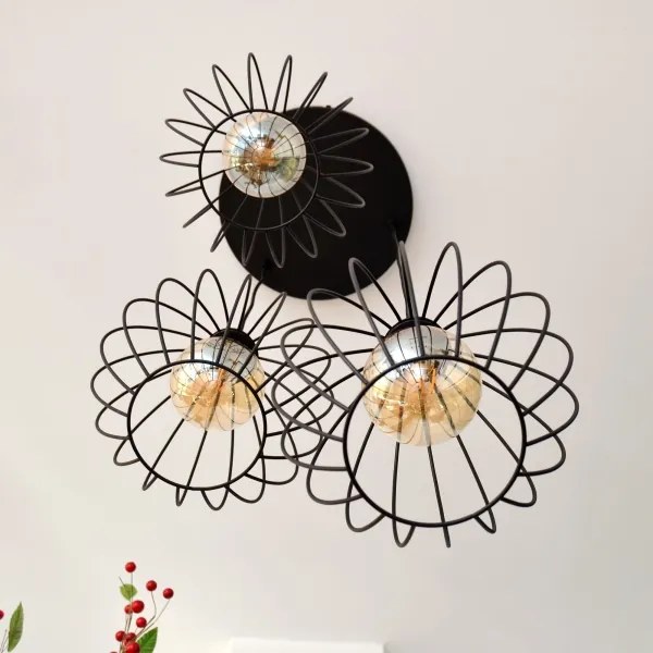 LED Luster na lanku MERCURE 3xE27/15W/230V ø 50 cm čierna