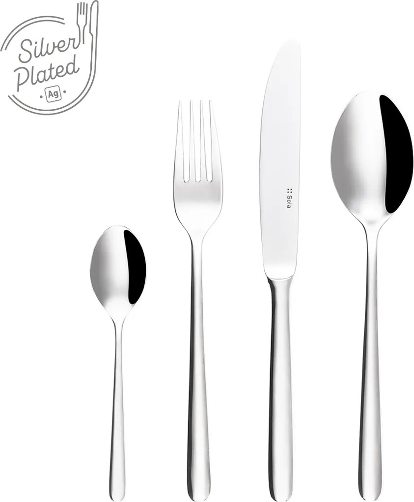 Príborový set 24 ks dezertný – Faro postriebrený - 114764