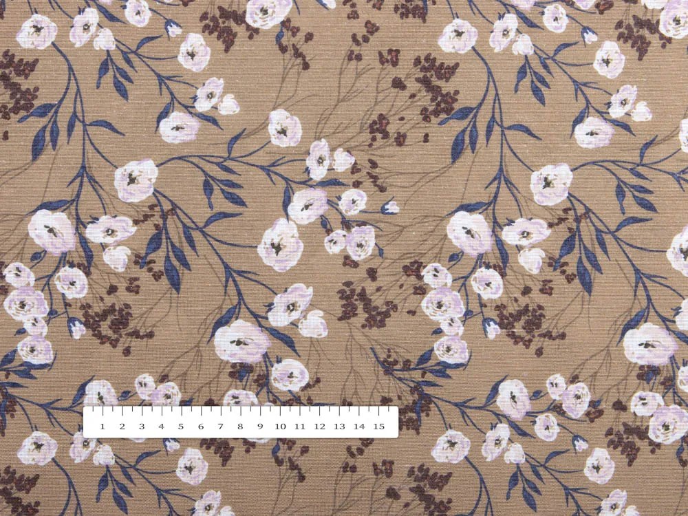 Biante Detský dekoračný záves PML-036 Popínavé kvety na hnedom 145x250 cm