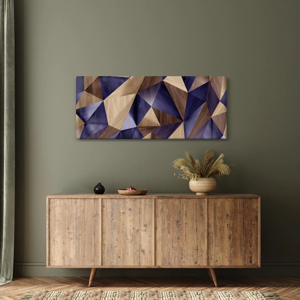 Obraz - 3D drevené trojuholníky (120x50 cm)