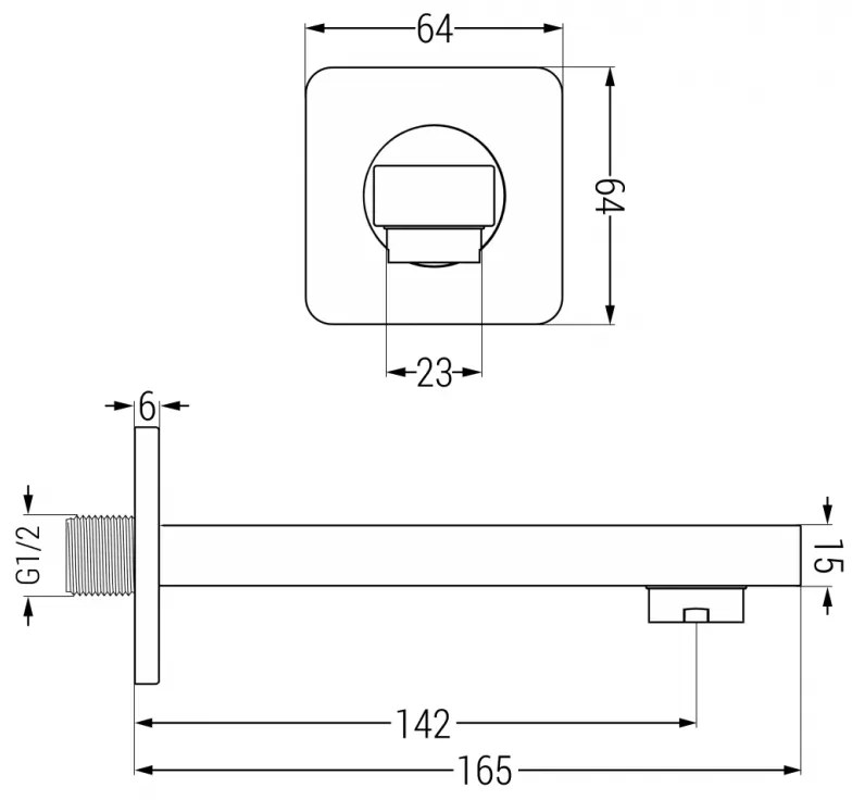 Mexen Cube DR02 podomietkový vaňový a sprchový set s hlavovou sprchou 25x25 cm (7v1), ružové zlato, 77503DR0225-60
