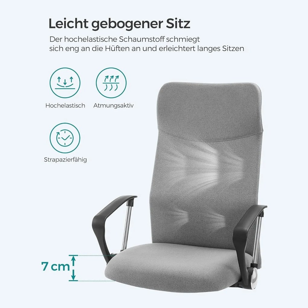 Kancelárska stolička, ergonomická otočná stolička, sivá