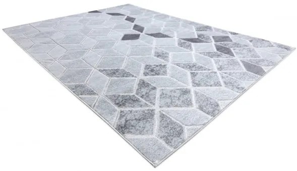 Koberec MEFE B400 Kocka, geometrický 3D štrukturálny - sivý