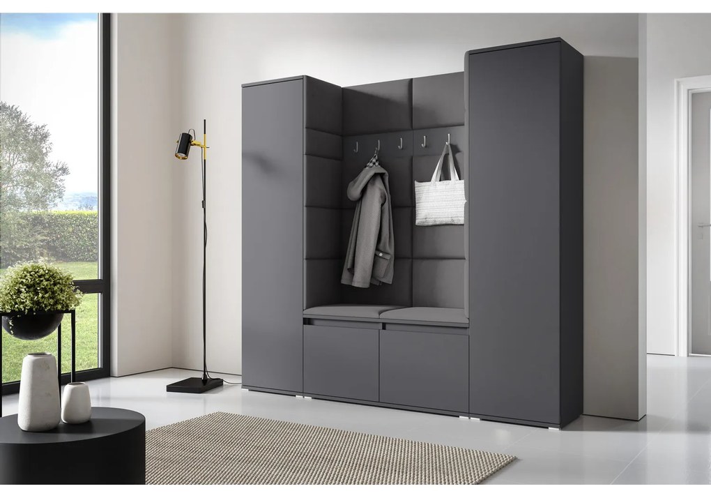 Predsieňová stena AMI 31 Bez zrkadla Grafit Tmavosivá