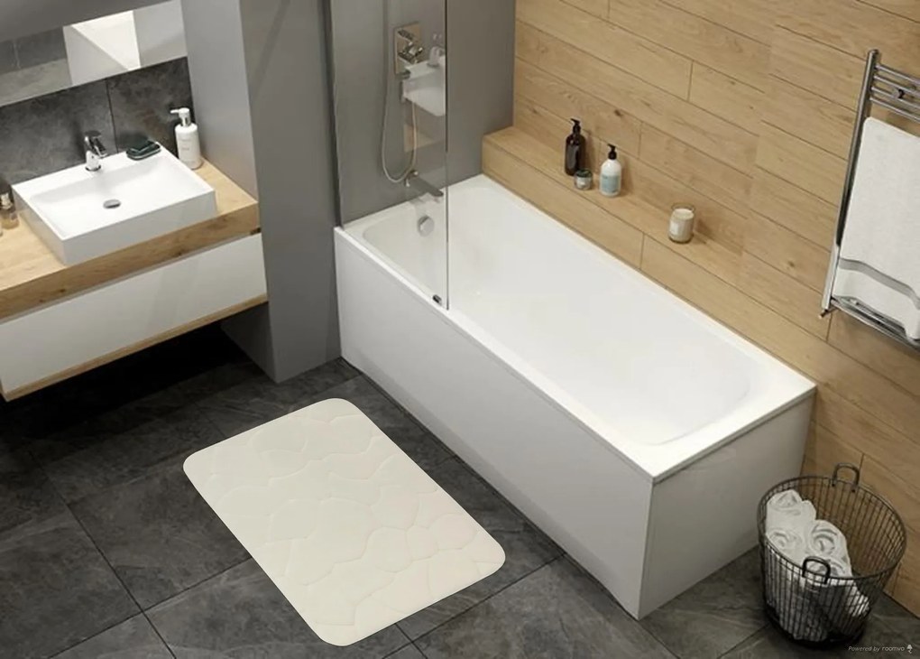 BO-MA, Protišmyková kúpeľňová predložka 3D 0133 White, 50x80, biela, kúpeľňa