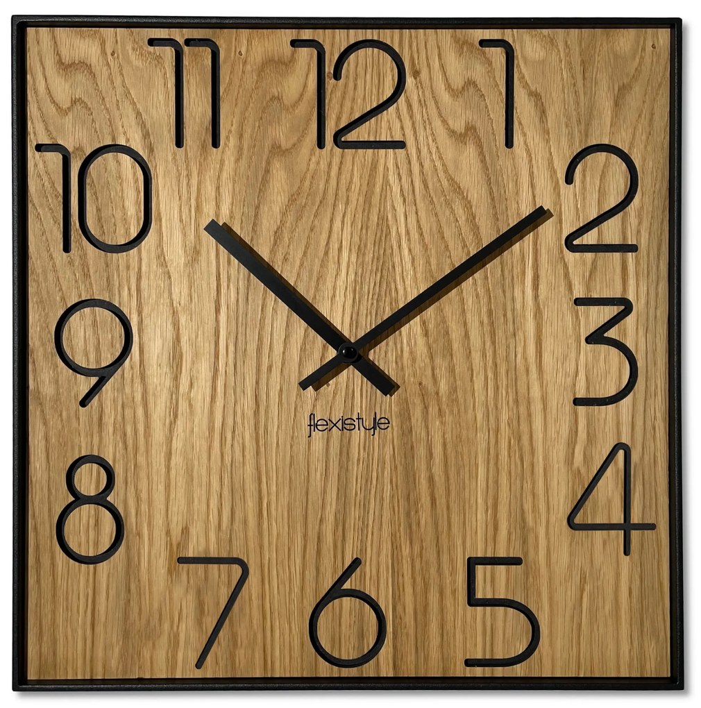 Dekorstudio Drevené hodiny na stenu Wood Square 40cm