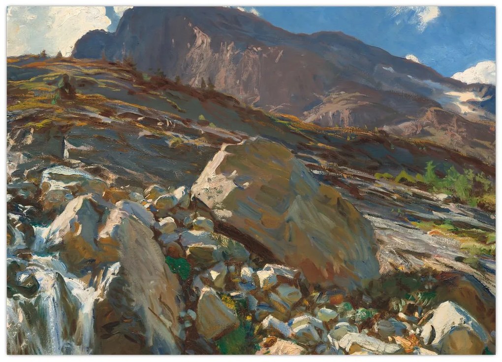 Sklenený obraz - John Singer Sargent, Simplon Pass, reprodukcia (70x50 cm)