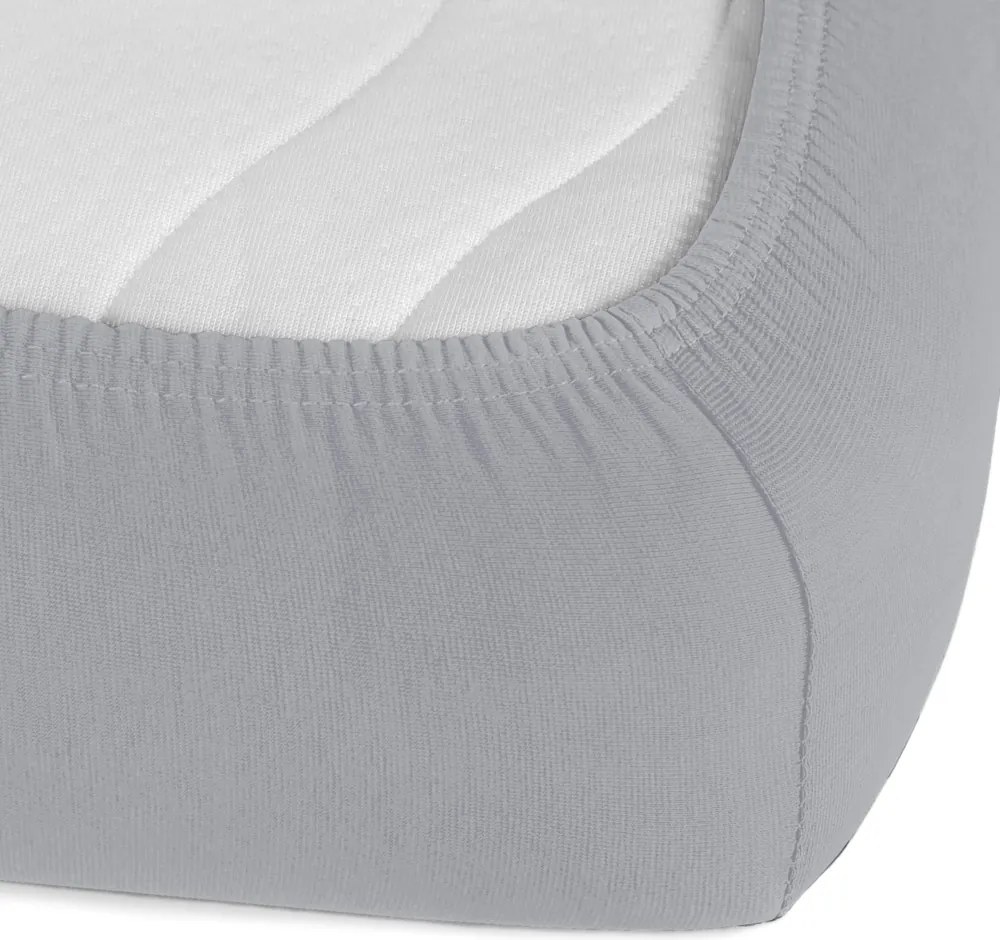 Jersey napínacie prestieradlo JR-028 Svetlo sivé 200 x 220 - výška 20 cm