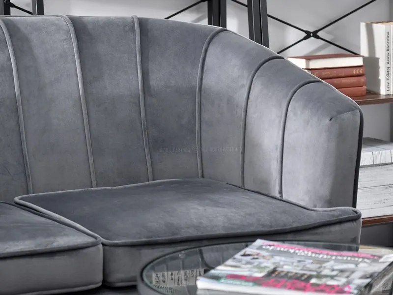 Pohovka Etimee S (sivá + čierna). Akcia -20%. Vlastná spoľahlivá doprava až k Vám domov. 1111398