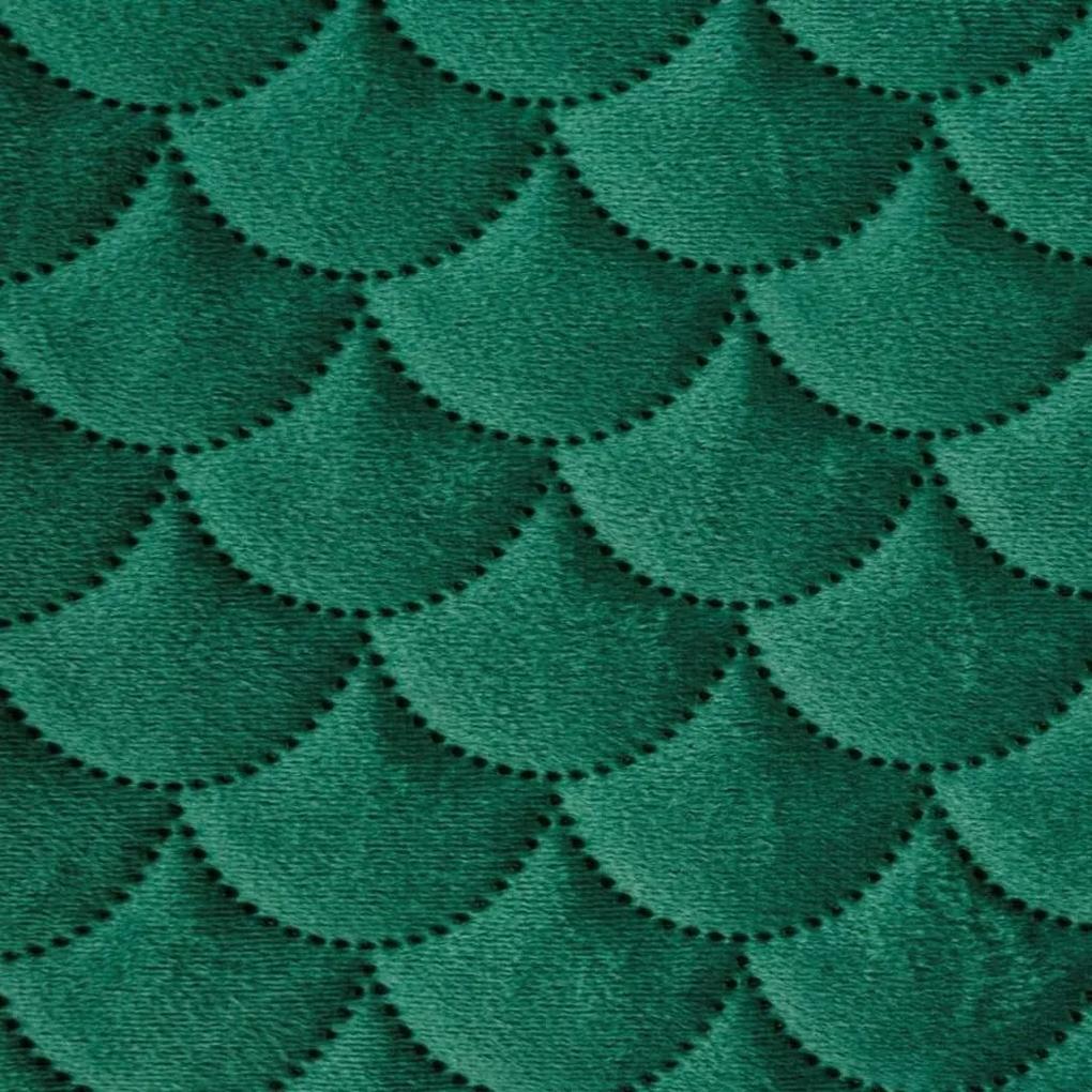 Smaragdovo zelený obojstranný prehoz na postel s prešívaním