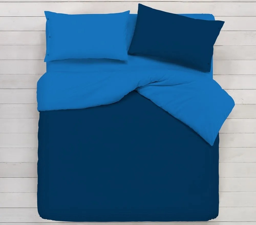Gipetex Natural Dream Talianská obliečka 100% bavlna Doubleface svetlo/tmavo modrá - 140x220 / 70x90 cm