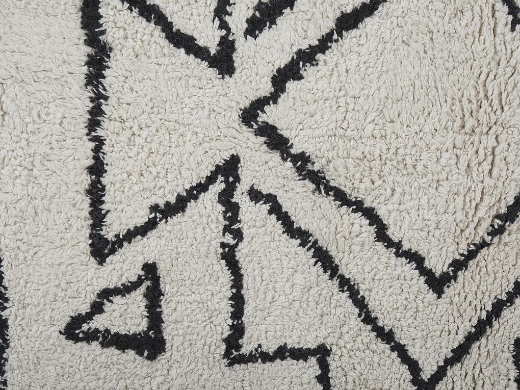 Bavlnený koberec 80 x 150 cm biela/čierna KHOURIBGA Beliani