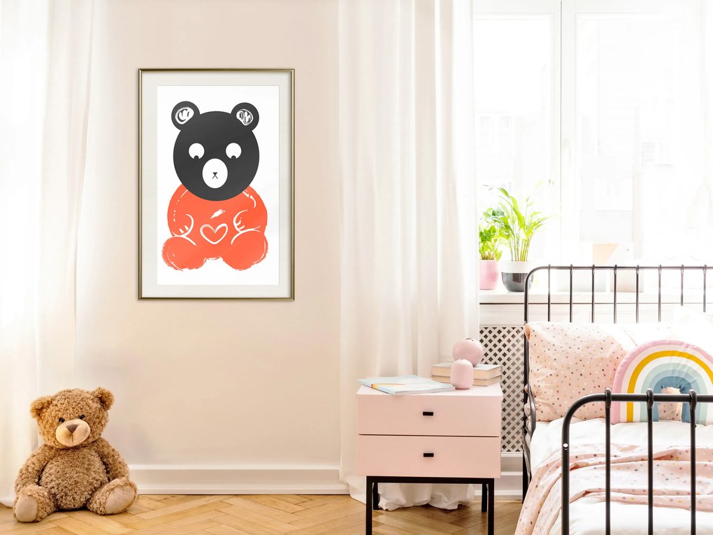 Artgeist Plagát - Thoughtful Bear [Poster] Veľkosť: 30x45, Verzia: Čierny rám s passe-partout