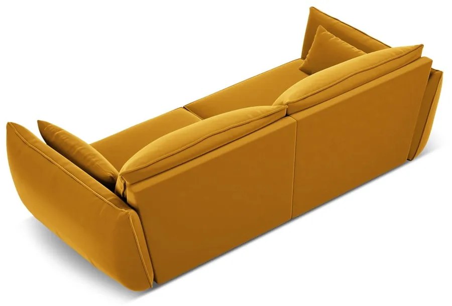 Zamatová pohovka v horčicovej farbe 208 cm Vanda – Mazzini Sofas