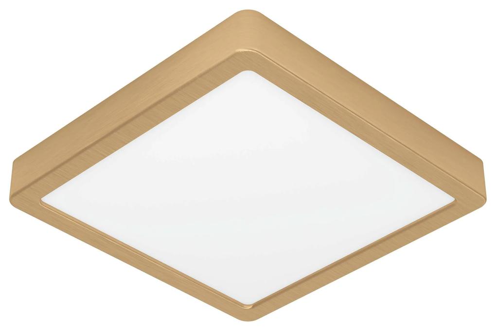 EGLO LED stropné osvetlenie FUEVA 5, 17W, teplá biela, 21x21cm, hranaté, mosadzné