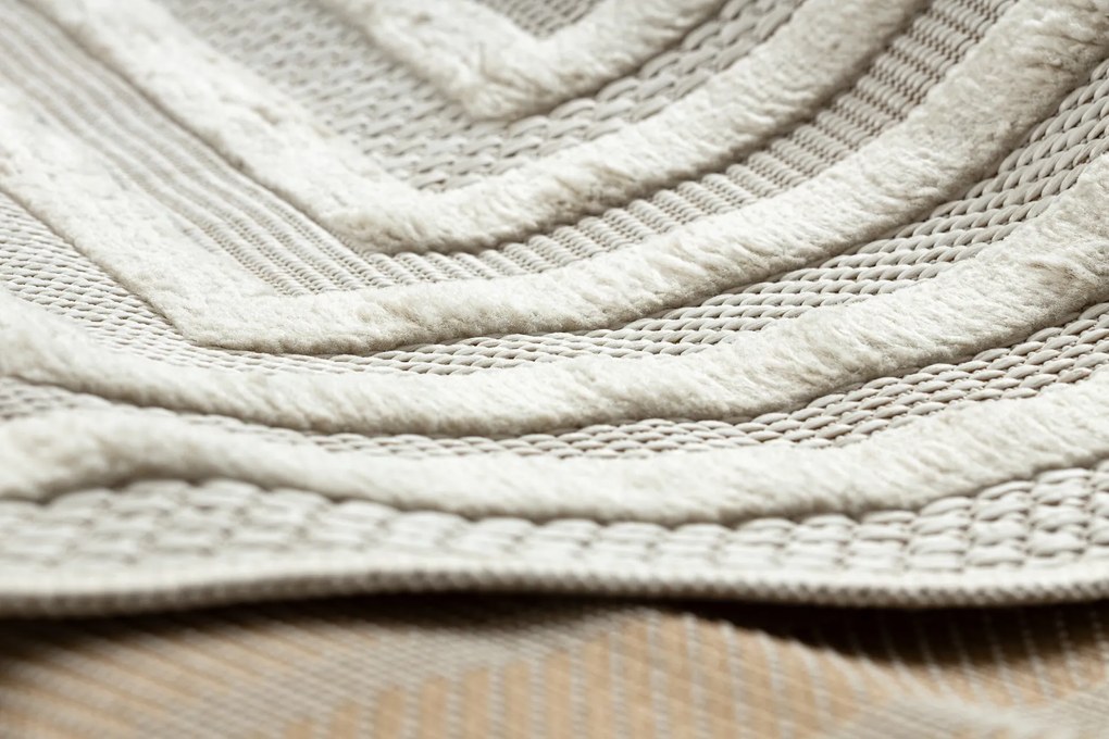 Koberec SANTO  SIZAL 0999, geometrické tvary, biely