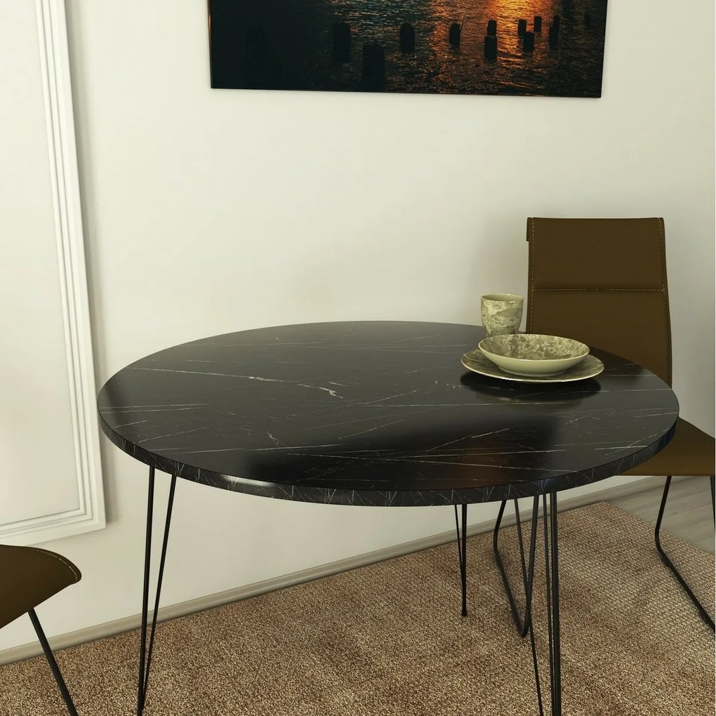 Jedálenský stôl Sandalf Royal Black and White