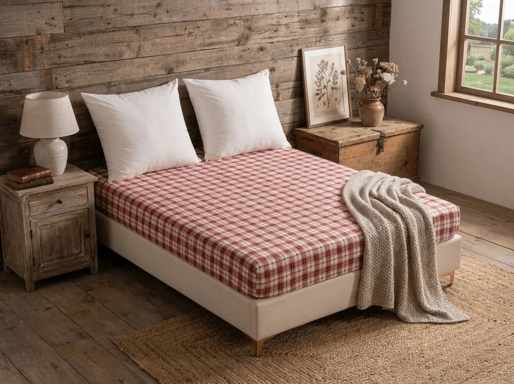 Napínacia obliečka z mikrovlákna TARTAN HEART farebné 180x200 cm