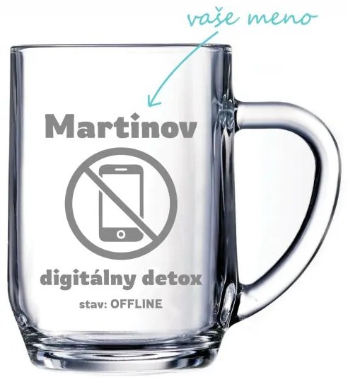 Pieskovaný polliter na pivo Digitálny detox