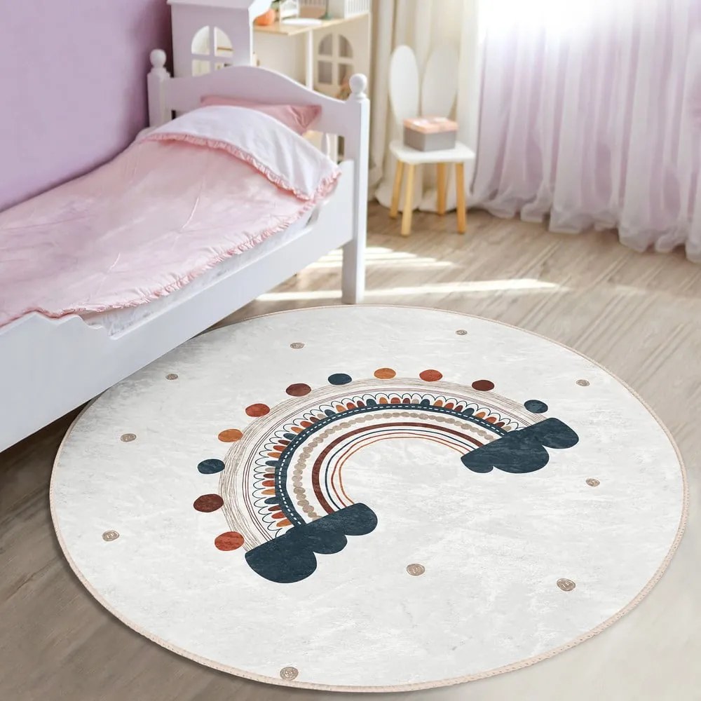 Krémovobiely detský koberec ø 120 cm Comfort – Mila Home