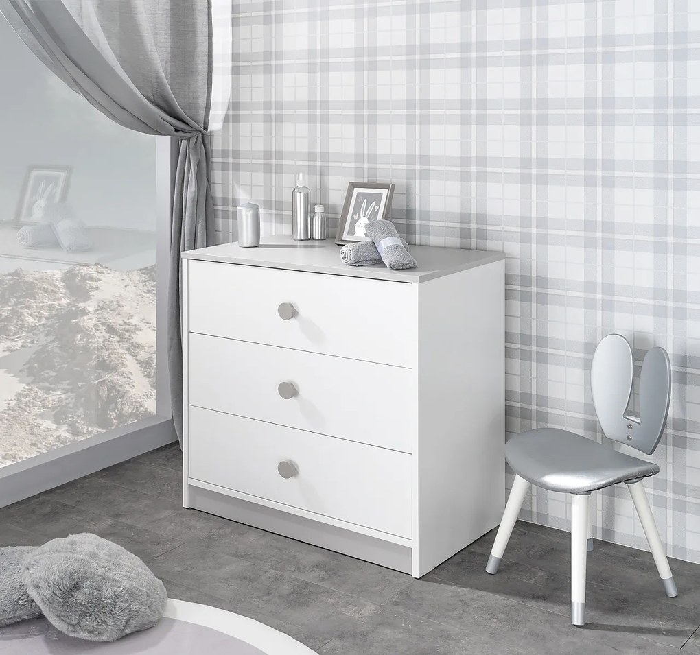 Zásuvková komoda Spencer - biela/šedá